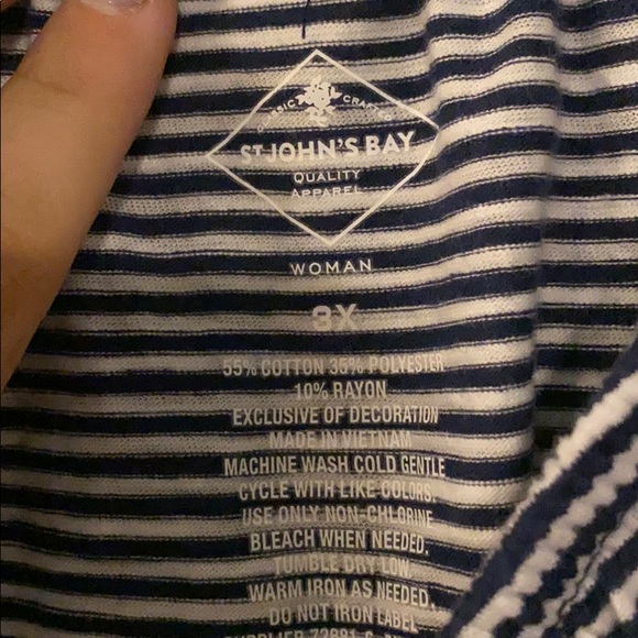 St. John’s Bay over the shoulder shirt. Worn once. - Picture 2 of 3